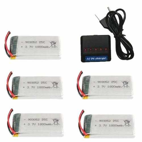 1800mAh 3.7v Lipo Battery and Charger Batteries Drones Xpress 5 Battery JST Plug + Cable + Charger
