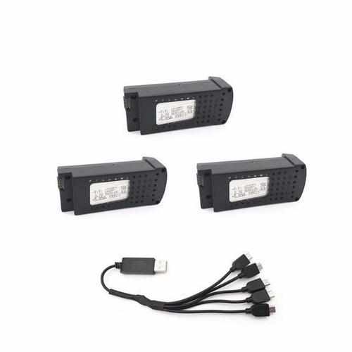 1S 3.7V 1600mAh Lipo Battery / 3 in One Charging Cable for SG106 Batteries Drones Xpress 3 Batteries + Charging Cable