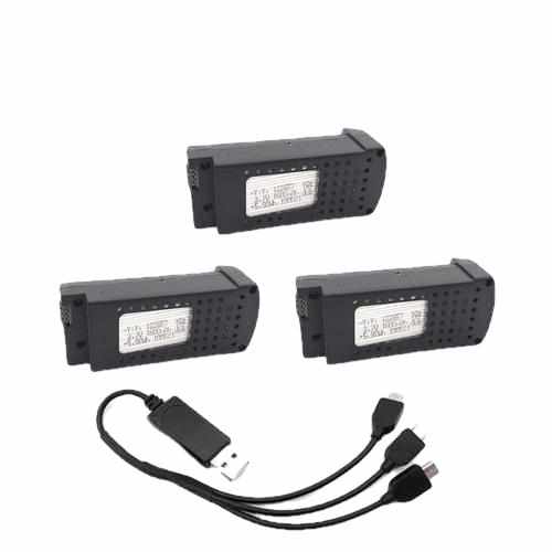 1S 3.7V 1600mAh Lipo Battery / 3 in One Charging Cable for SG106 Batteries Drones Xpress 3 Batteries + Charging Cable