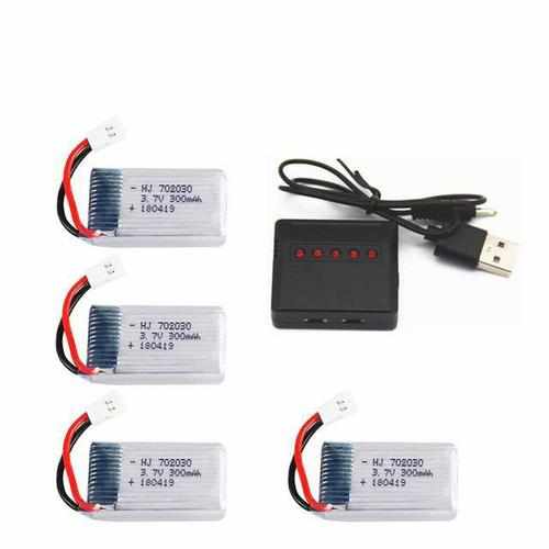 1S 3.7V 300mAh Lipo Battery Batteries Drones Xpress 5pcs with 5in1
