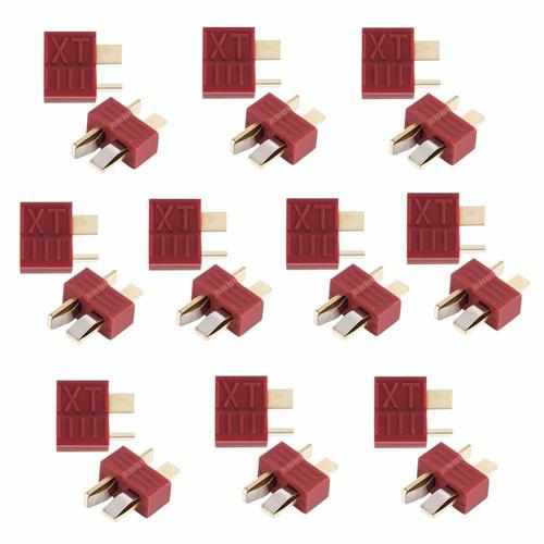 20pcs Anti-skidding Deans Plug T Connector Male / Female For RC LiPo Battery Cables Drones Xpress