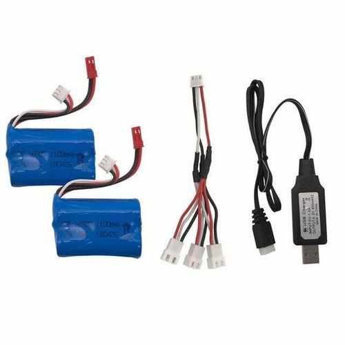 2S 7.4V 1100mAh 15C Lipo Battery Batteries Drones Xpress 2pcs + Cable