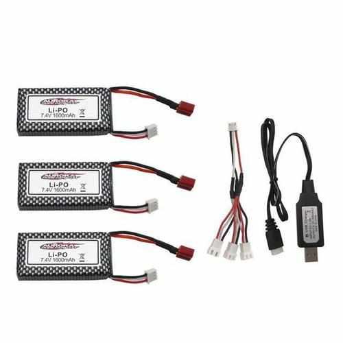 2S 7.4V 1600mAh Lipo Battery Charger Spare Parts Batteries Drones Xpress 3PCS