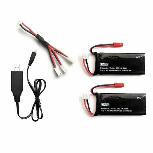 2S 7.4V 610mAh 15C Lipo Battery and Charger Batteries Drones Xpress 2pcs