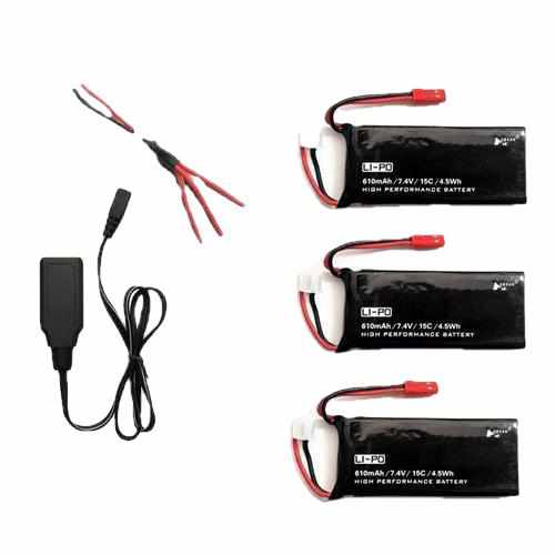 2S 7.4V 610mAh 15C Lipo Battery and Charger Batteries Drones Xpress 2pcs