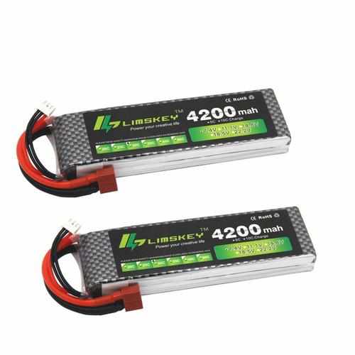 2pcs 2S 7.4V 4200mAh 30C Lipo Battery Batteries Drones Xpress Tamiya Plug