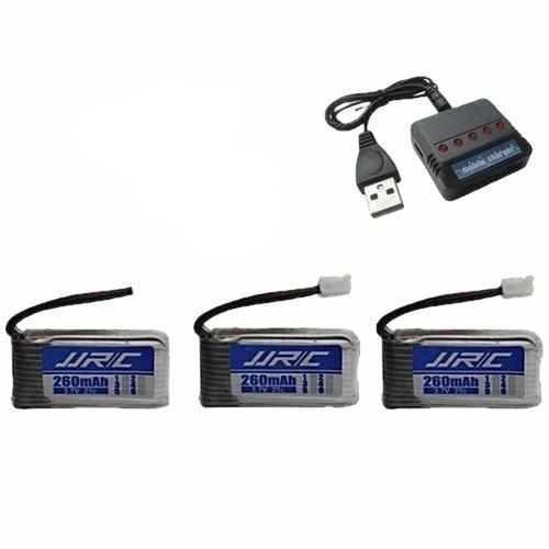 3.7V 260mAh Lipo Battery Batteries Drones Xpress 3pc + Charger 25C