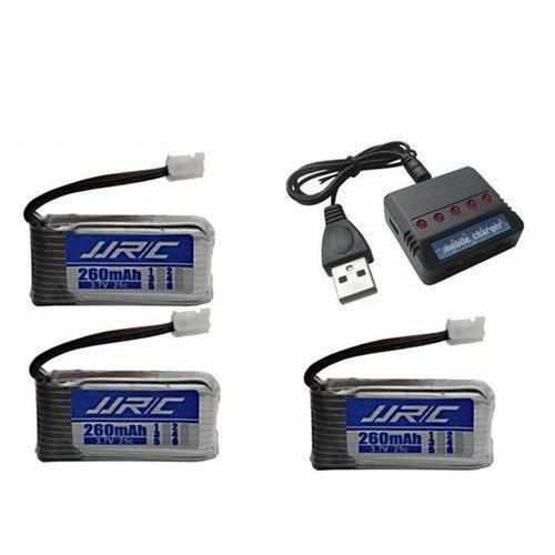 3.7V 260mAh Lipo Battery Batteries Drones Xpress 3pc + Charger 25C