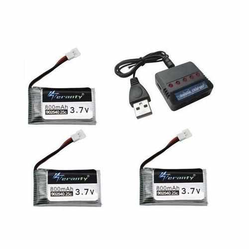 3.7V 800mAh 25c Lipo Battery and 5in1 Charger Batteries Drones Xpress 2 + Charger 25C