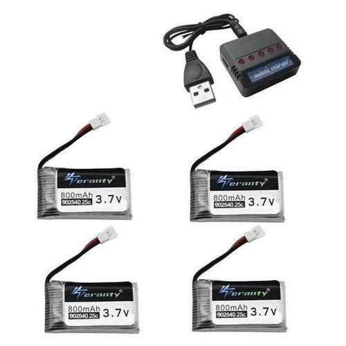 3.7V 800mAh 25c Lipo Battery and 5in1 Charger Batteries Drones Xpress 2 + Charger 25C