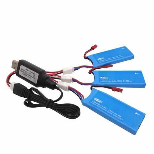 3pcs 7.6V 750mAh Lipo Battery Batteries Drones Xpress 3 + Cable