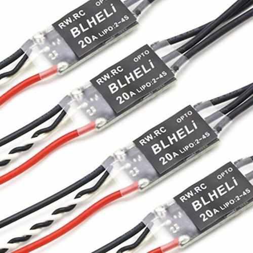 4pcs Rw.Rc 16A/20A/30A Mini BLHeli 14.2 OPTO Mini 2-4s ESC ESC Drones Xpress BLHeli 16A