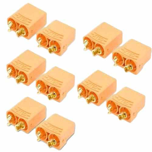 5 Pairs 10pcs Female Male XT90 XT-90 Gold Plated Banana Bullet Connector Cables Drones Xpress