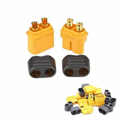 50 pair Amass XT60+ Plug Connector With Sheath Cables Drones Xpress Black