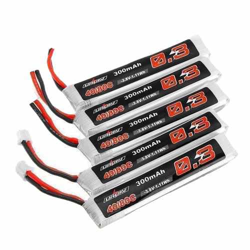 5PCS URUAV 3.8V 300mAh 40/80C 1S HV 4.35V PH2.0 Lipo Battery Batteries Drones Xpress