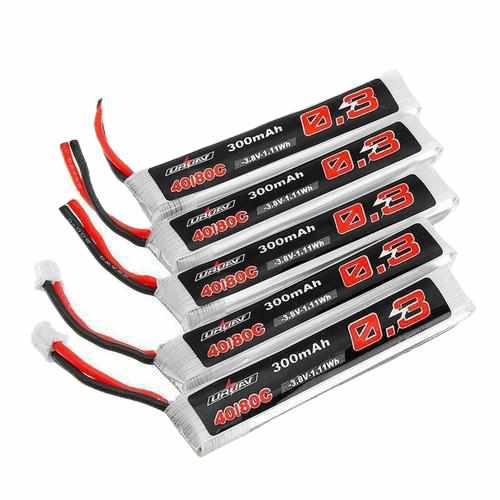 5PCS URUAV 3.8V 300mAh 40/80C 1S HV 4.35V PH2.0 Lipo Battery Batteries Drones Xpress