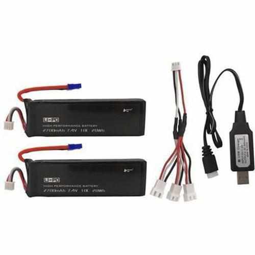 Hubsan H501S Battery 7.4V 2700mAh 10C / USB Charger Set Batteries Drones Xpress 3pcs with USB Plug