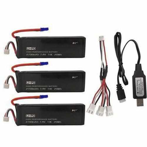 Hubsan H501S Battery 7.4V 2700mAh 10C / USB Charger Set Batteries Drones Xpress 3pcs with USB Plug