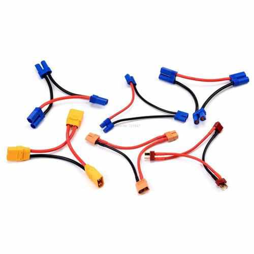 Parallel Y Shape XT90 / XT60 / T Plug / EC5 / EC3 Connector Wire Cables Drones Xpress 2Male to 1Female