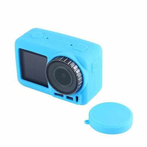 Protective Cover Lens Protection Frame Durable Body Soft Silicone Case for Osmo Action Accessories Drones Xpress Blue Color 