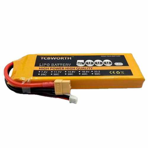 TCBWORTH 2S 7.4V 5000mAh 60C Lipo Battery Batteries Drones Xpress AS150 plug