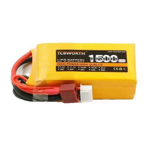 TCBWORTH 3S 11.1V 1500mAh 25C Lipo Battery Batteries Drones Xpress Banana 3.5