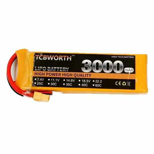 TCBWORTH 3S 11.1V 3000mAh 60C Lipo Battery Batteries Drones Xpress 4 Bnana plug