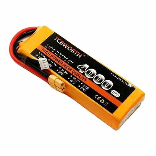 TCBWORTH 3S 11.1V 4000mAh 25C 35C 60C Lipo Battery Batteries Drones Xpress XT90 60C