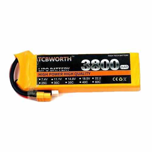 TCBWORTH 4S 14.8V 3800mAh 60C Lipo Battery Batteries Drones Xpress AS150 plug
