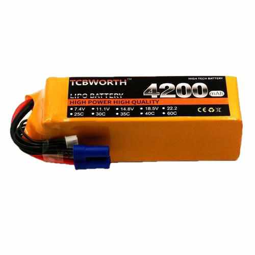 TCBWORTH 4S 14.8V 4200mAh 25C Lipo Battery Batteries Drones Xpress 3.5 Bnana plug