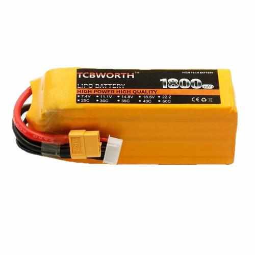 TCBWORTH 6S 22.2V 1800mAh 30C Lipo Battery Batteries Drones Xpress Tamiya plug