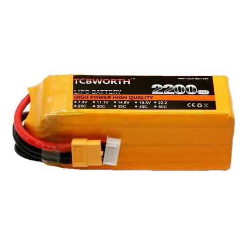 TCBWORTH 6S 22.2V 2200mAh 25C Lipo Battery Batteries Drones Xpress JST plug