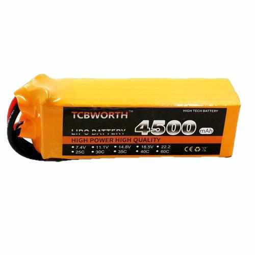 TCBWORTH 6S 22.2V 4500mAh 60C Lipo Battery Batteries Drones Xpress AS150 plug