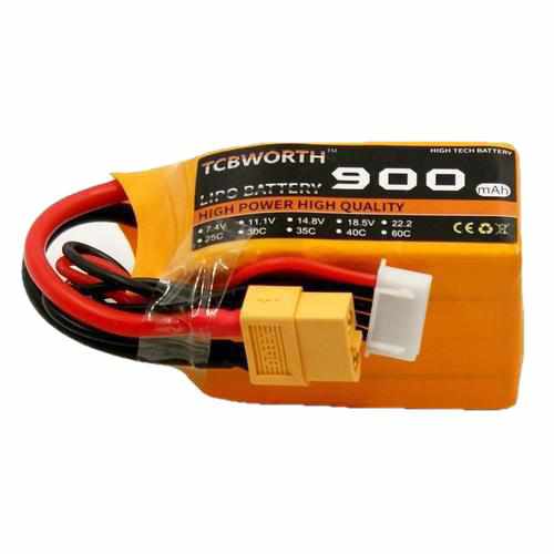 TCBWORTH 6S 22.2V 900mAh 25C Lipo Battery Batteries Drones Xpress JST plug