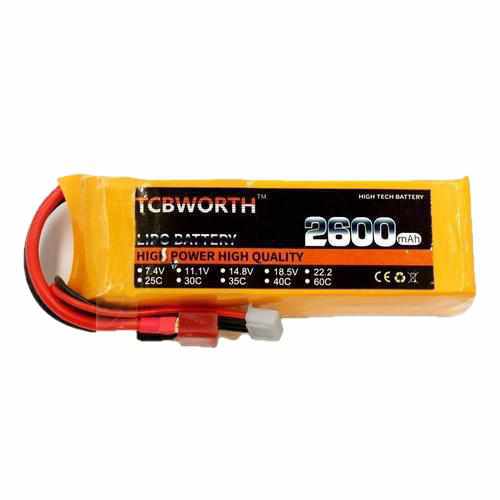 TCBWORTH 7.4V 2S 2600mAh 30C Lipo Battery Batteries Drones Xpress 4 Bnana plug