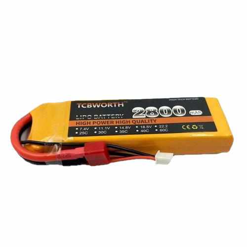 TCBWORTH 7.4V 2S 2800mAh 25C Lipo Battery Batteries Drones Xpress JST plug