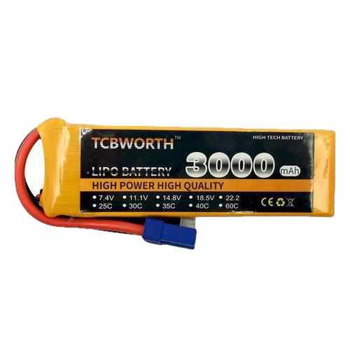 TCBWORTH 7.4V 2S 3000mAh 30C Lipo Battery Batteries Drones Xpress Miyada plug