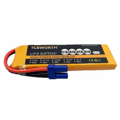 TCBWORTH 7.4V 2S 3000mAh 60C Lipo Battery Batteries Drones Xpress JST plug
