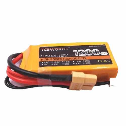 TCBWORTH 7.4V 2S Lipo Battery 1200mAh 40C Batteries Drones Xpress EC5 plug