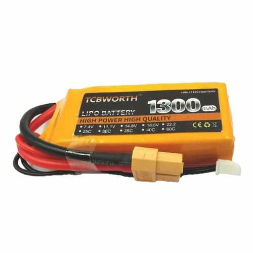 TCBWORTH 7.4V 2S Lipo Battery 1300mAh 30C/40C Batteries Drones Xpress Miyada plug 40C