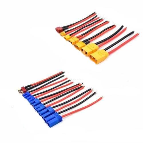 XT90 XT60 XT30 EC5 EC3 EC2 Connector plug Silicone Wire Cables Drones Xpress 1 XT90 male 12awg
