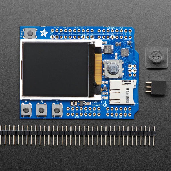 Adafruit 1.8" Color TFT Shield w/microSD and Joystick - The Pi Hut