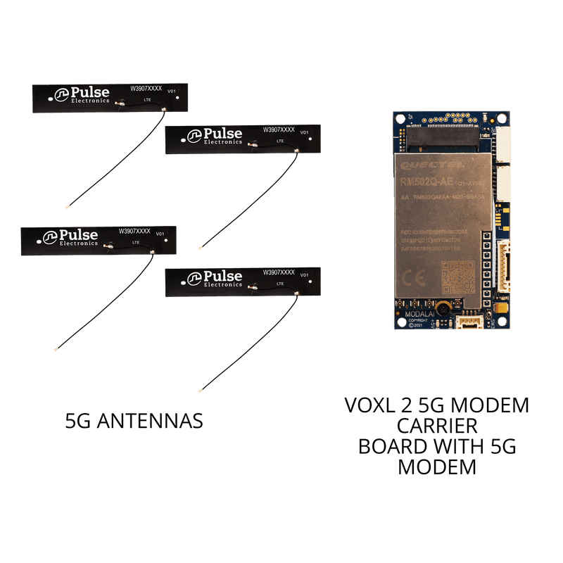 ModalAI, Inc. Accessory 5G Modem Carrier Board, USB HUB, I/O Breakout for VOXL 2